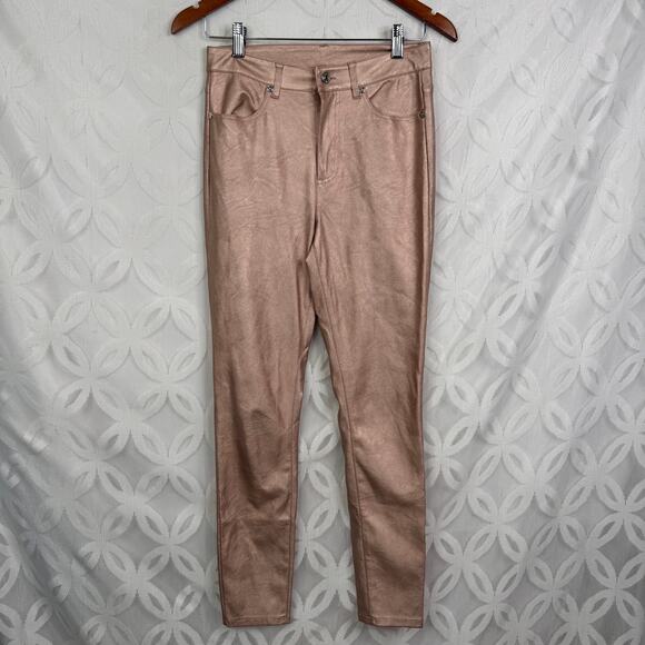 Free People Long and Lean Rose Gold High Rise Vegan Leather Legging - Picture 6 of 11